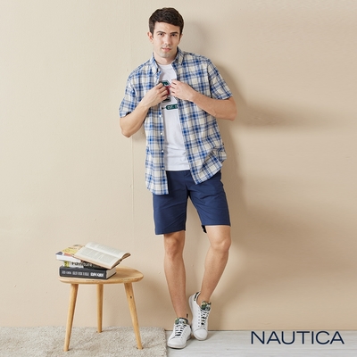 Nautica 男裝 經典涼感透氣休閒短褲-深藍