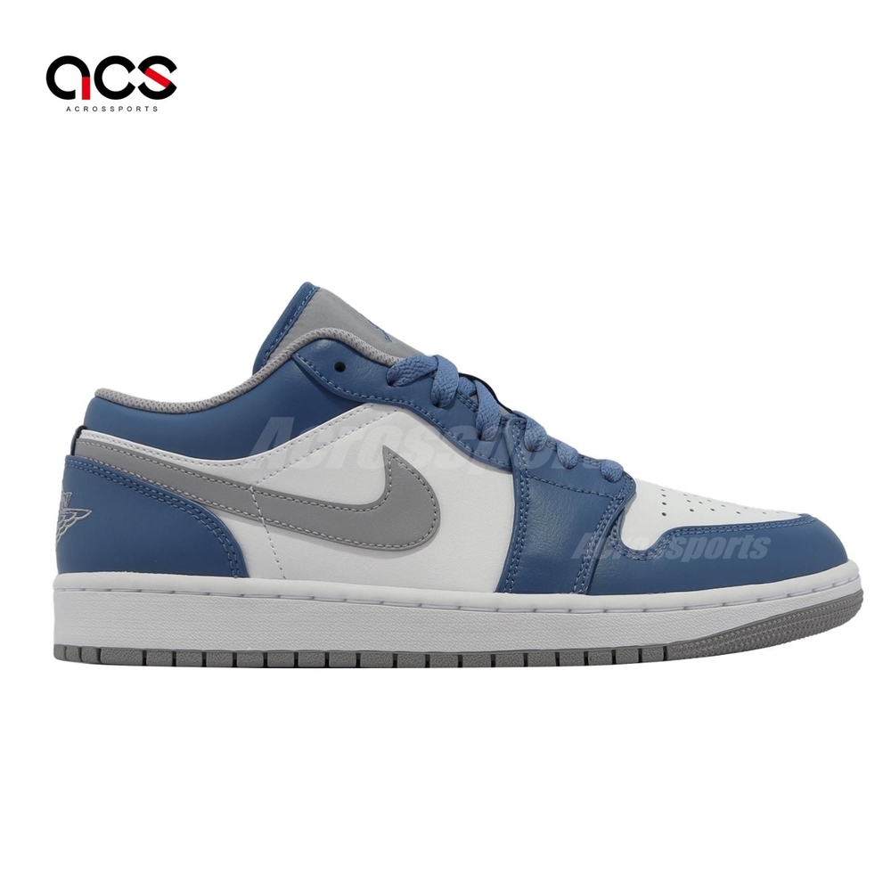 Nike Air Jordan 1 Low True Blue 男鞋藍灰白AJ1 休閒鞋喬丹553558-412