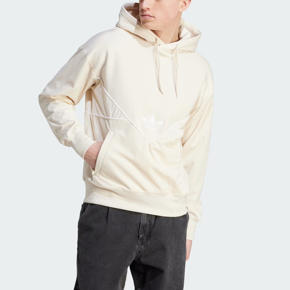 Adidas C+ Hoodie IM4432 男 連帽 上衣 帽T 運動 休閒 燈芯絨 拉鍊口袋 舒適 米白