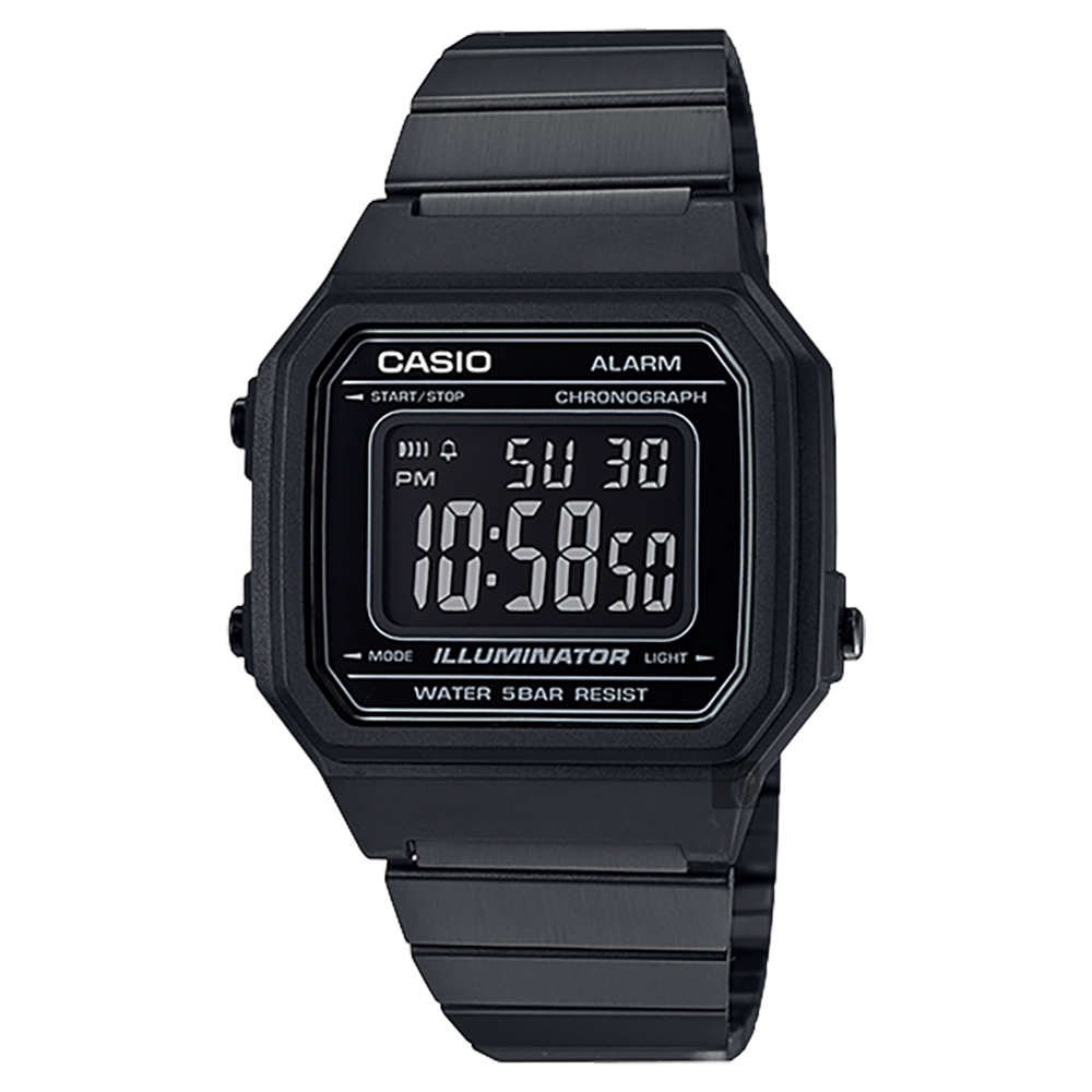 CASIO 卡西歐 數位顯示手錶-黑(B650WB-1B)