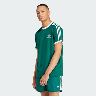 ADIDAS 3-STRIPES TEE 三葉草 男短袖上衣-綠-IM9387