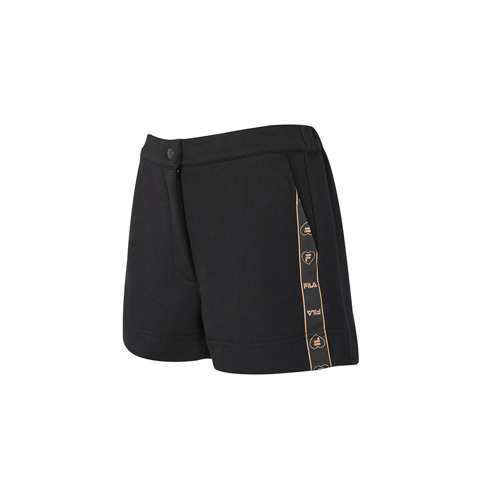 FILA #幻遊世界 女織帶設計短褲-黑色 5SHY-1428-BK