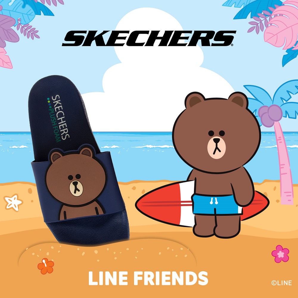 SKECHERS 女休閒系列 涼拖 2ND TAKE LINE FRIENDS 熊大限定款 - 31644RYL