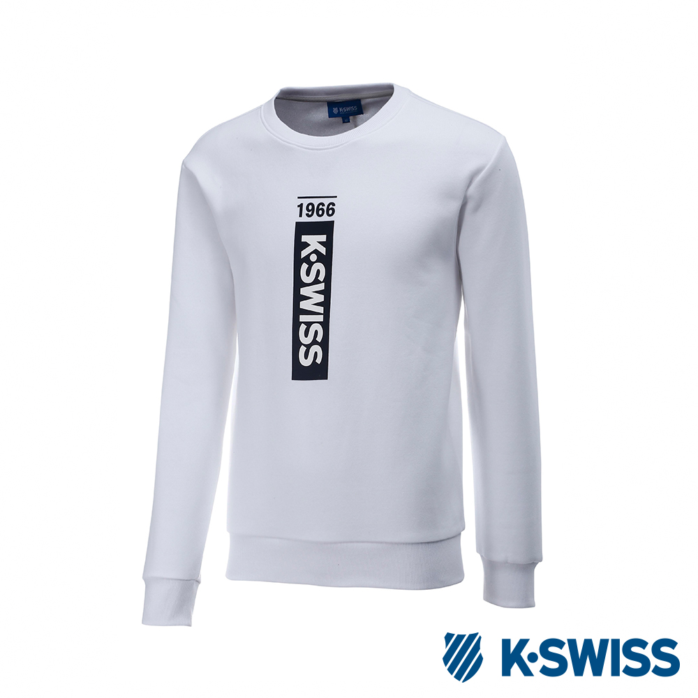 K-SWISS Crew Neck Sweatshirt 刷毛圓領上衣-女-白