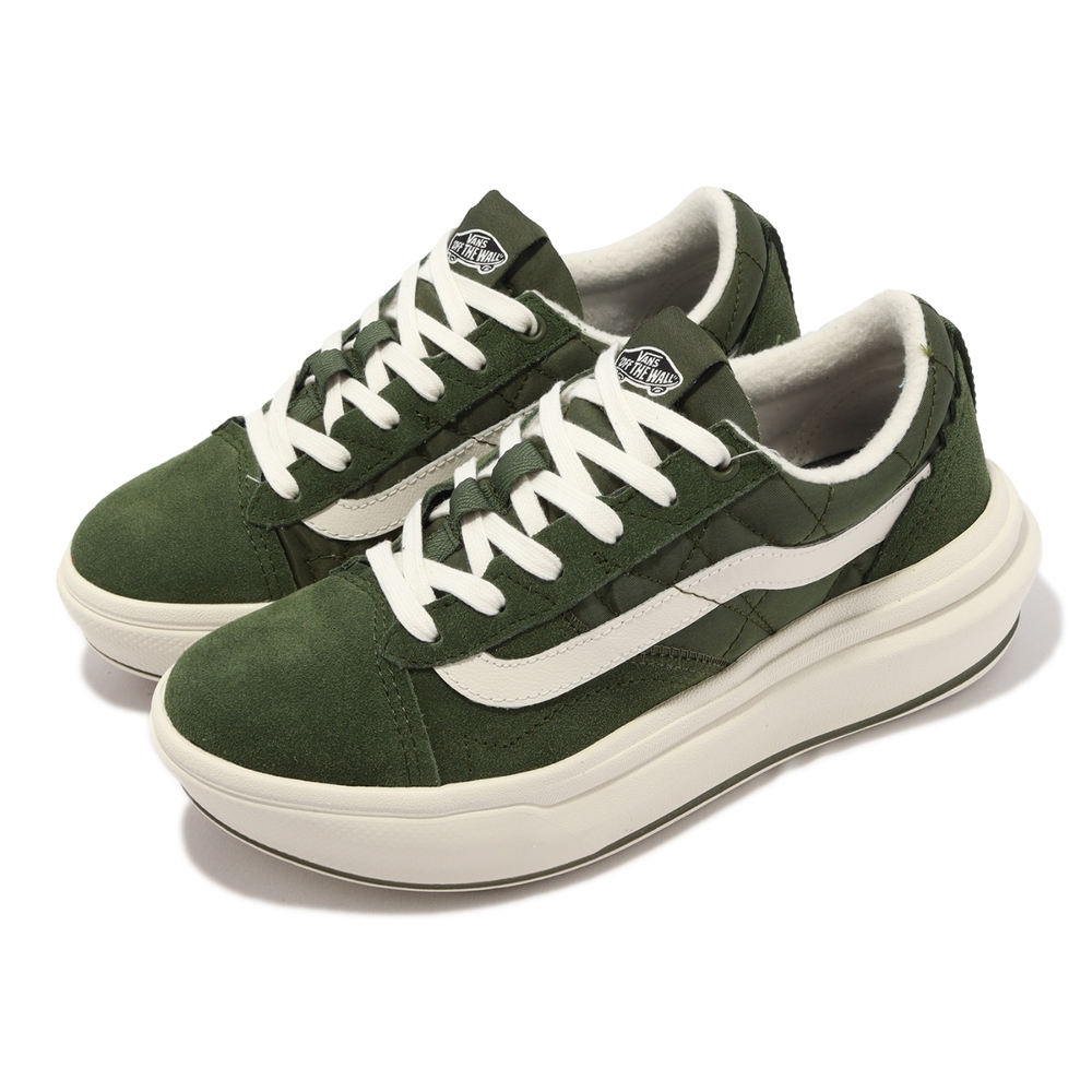 Vans 休閒鞋 Old Skool Over 男鞋 墨綠 軍綠色 厚底 增高 麂皮 基本款 復古 VN0A4BVLE02