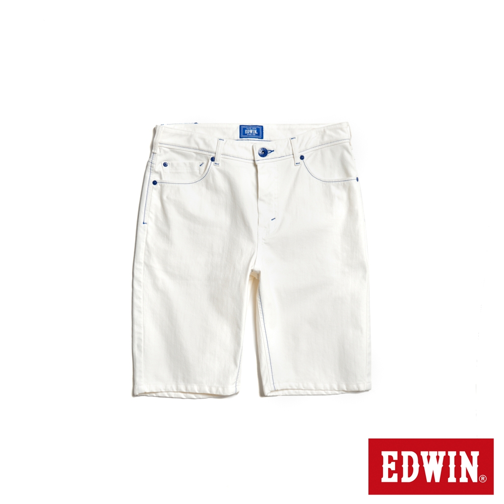 EDWIN EDGE  JERSEYS 迦績合身牛仔短褲-男-白色