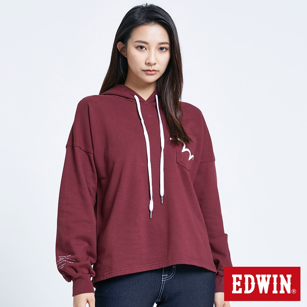 EDWIN EDGE 皮質LOGO帽T-女-朱紅色