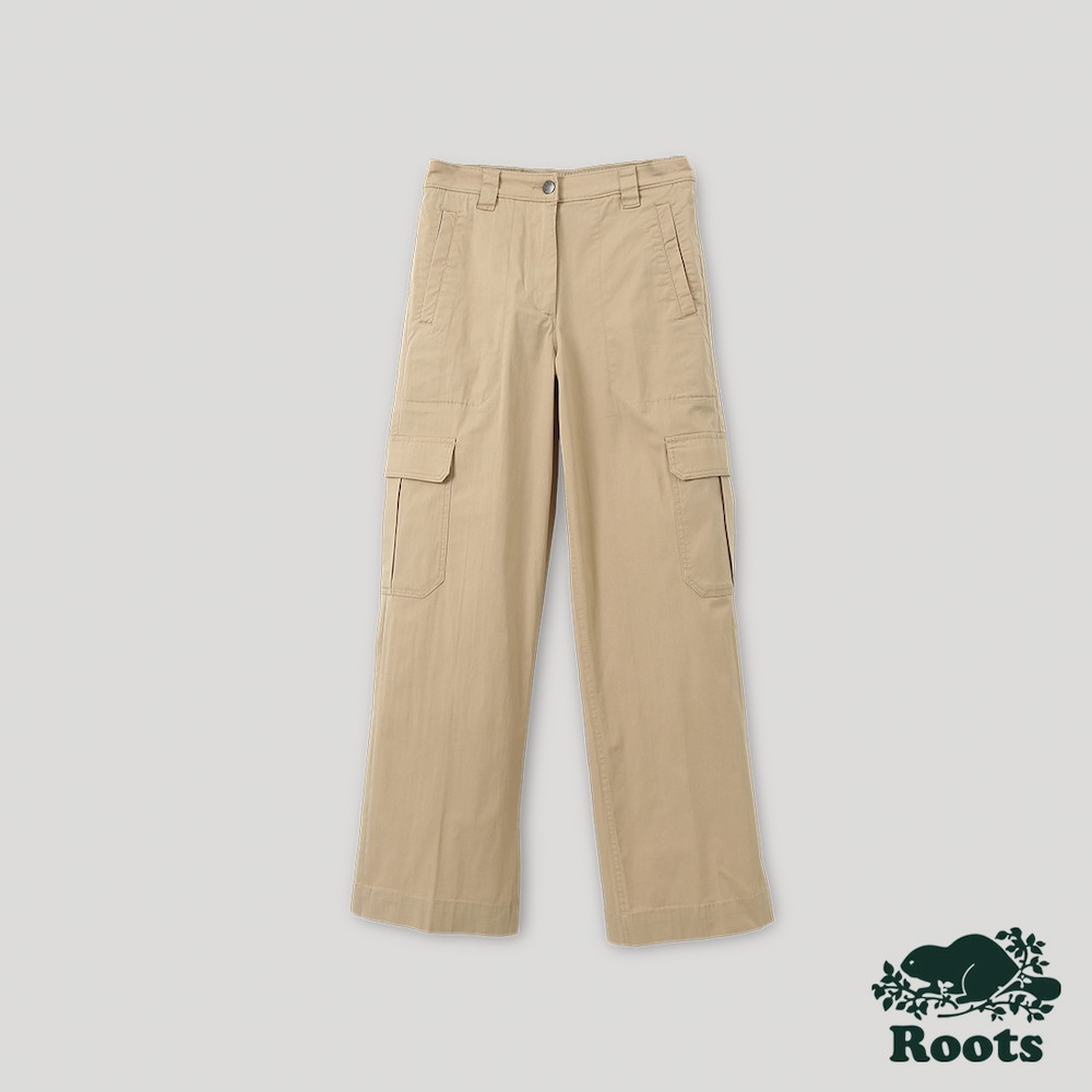 Roots 女裝- 摩登周間系列 口袋設計長褲-咖色