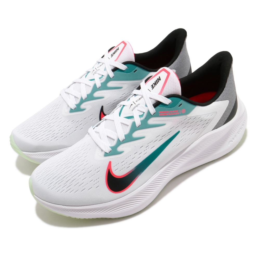 Nike 慢跑鞋 Zoom Winflo 7代 男鞋 路跑 跑鞋 氣墊 避震 球鞋 白 黑 CJ0291100