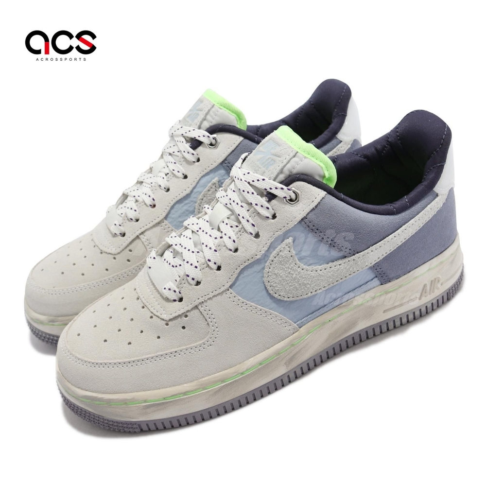 Nike 休閒鞋 Air Force 1 07 LX 女鞋 經典款 麂皮 拼接 仿舊 舒適 穿搭 白 藍 DO2339114