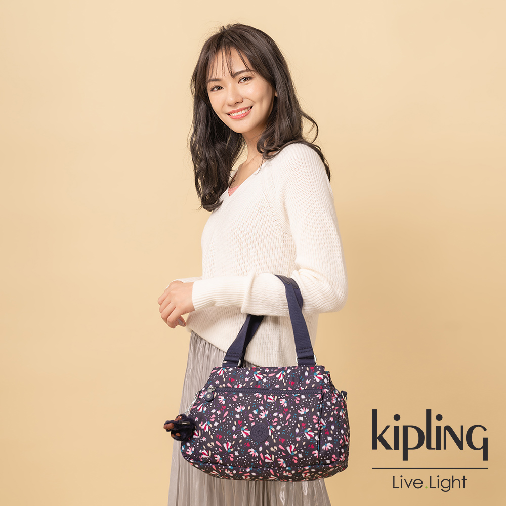 Kipling 絢麗百花梯形手提側背包-ORELIE