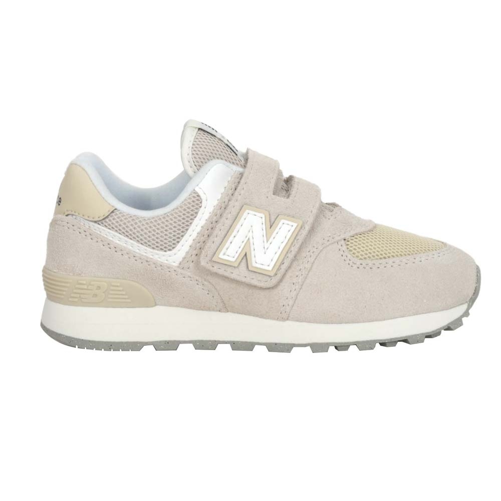 NEWBALANCE 男中童休閒運動鞋-WIDE-574系列 NB 寬楦 PV574FOG 淺灰奶茶白