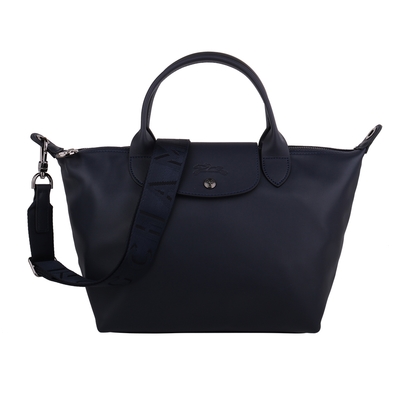 LONGCHAMP LE PLIAGE XTRA 牛皮革兩用水餃包(墨藍色)S款