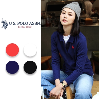 U.S. POLO ASSN. 女小馬長袖POLO衫-四色任選