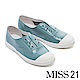 (季末換季出清)休閒鞋 MISS 21 簡約率性潮流無鞋帶造型全真皮休閒鞋－藍 product thumbnail 1