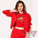 GUESS-女裝-J.BALVIN聯名系列-立領倒三角LOGO短外套-紅 product thumbnail 1