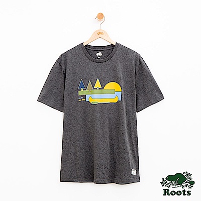 男裝Roots 風景短袖T恤-灰