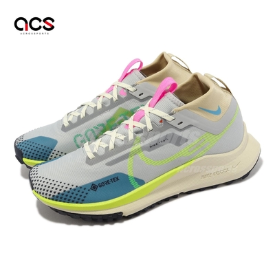 Nike 慢跑鞋 Wmns React Pegasus Trail 4 GTX 女鞋 灰綠 防水 支撐 運動鞋 DJ7929-002