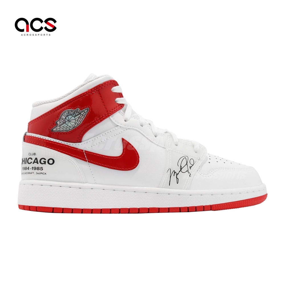 Nike Air Jordan 1 Mid SS GS 大童女鞋AJ1 白紅Rookie Season DR6496