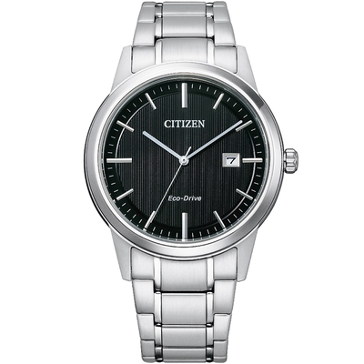 CITIZEN 星辰 簡約商務光動能腕錶(AW1231-66E)-銀色