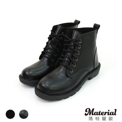 Material瑪特麗歐 【全尺碼23-27】女鞋 靴子 MIT率性綁帶馬丁短靴 T52963