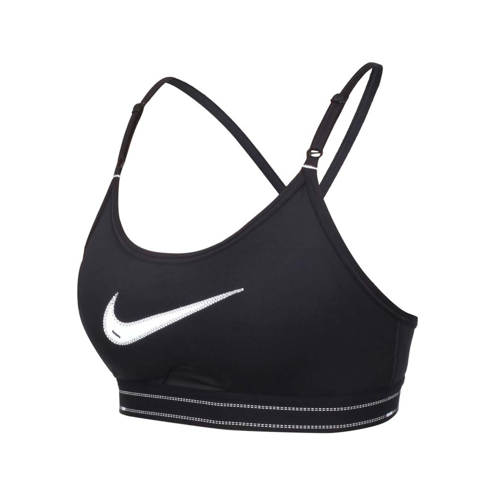 NIKE 女輕度支撐運動內衣-DRI FIT 瑜珈 運動背心 BRA 慢跑 路跑 DM0575-010 黑白