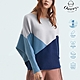 OUWEY歐薇 靜奢撞色飛鼠袖針織上衣(藍色；S-M)3233165003 product thumbnail 1