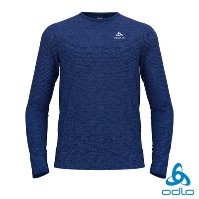 瑞士 ODLO 男 SEAMLESS 長袖T-SHIRT 利摩藍麻花 銀離子 透氣 抑菌抗臭 登山 健行 運動 輕量 機能 涼爽