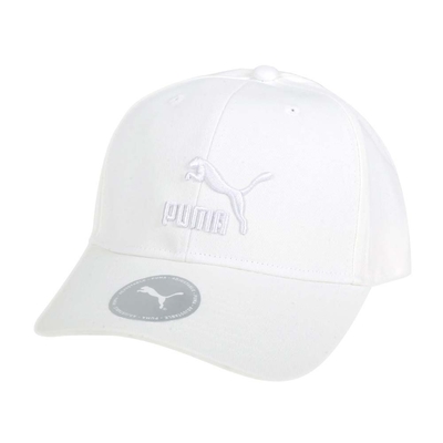 PUMA 流行系列棒球帽-純棉 帽子 防曬 遮陽 鴨舌帽 老帽 02255412 白