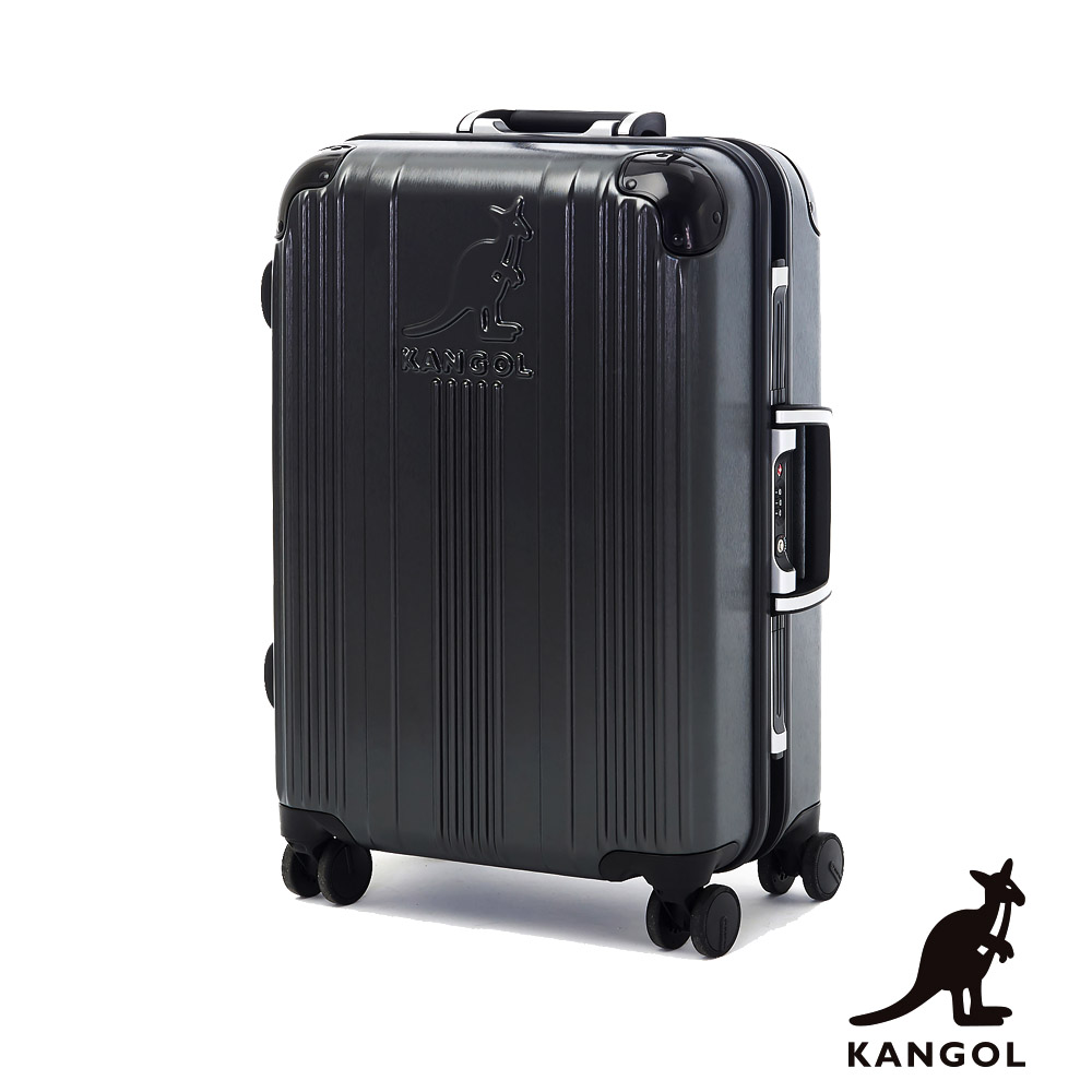 KANGOL-讓世界隨你跳動 80週年紀念款全PC鋁框20吋行李箱 -深灰