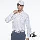 【Lynx Golf】男款吸汗速乾網眼材質滿版星星印花胸袋款長袖POLO衫-白色 product thumbnail 2