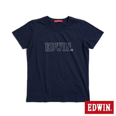 EDWIN 人氣復刻款 3M反光LOGO短袖T恤-女-丈青色