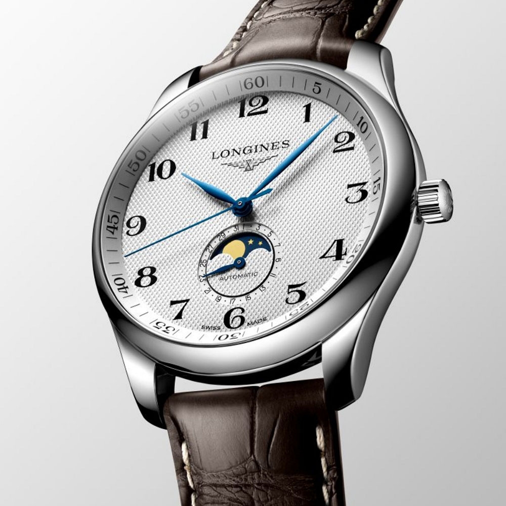 LONGINES 浪琴 官方授權 巨擘系列 經典麥粒紋月相機械腕錶 新年禮物 42mm / L2.919.4.78.3