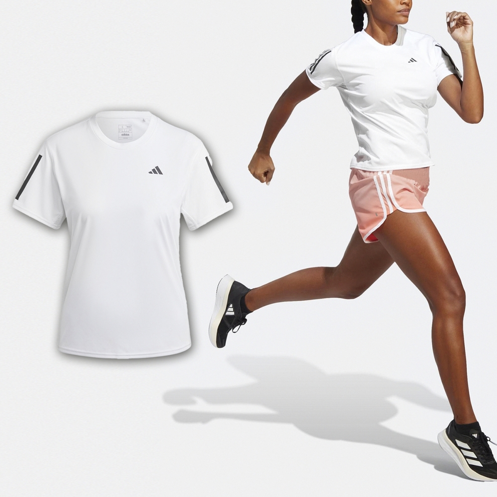 adidas 短袖 Own The Run Tee 女款 白 黑 吸濕 排汗 運動上衣 跑步 愛迪達 IC5189