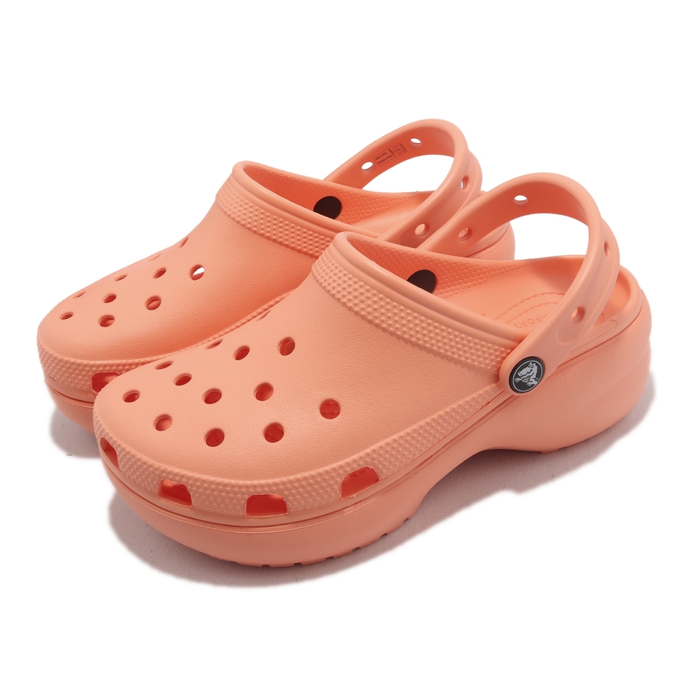 Crocs 厚底洞洞鞋 Classic Platform Clog W 木瓜紅 橘 女鞋 增高 布希鞋 涼拖鞋 20675083E