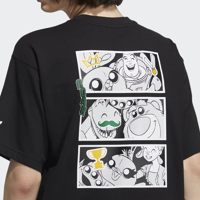 adidas Manga Short Sleeve T 男女款 愛迪達 情侶裝 PIXAR聯名 塗鴉 黑 彩 HC6925