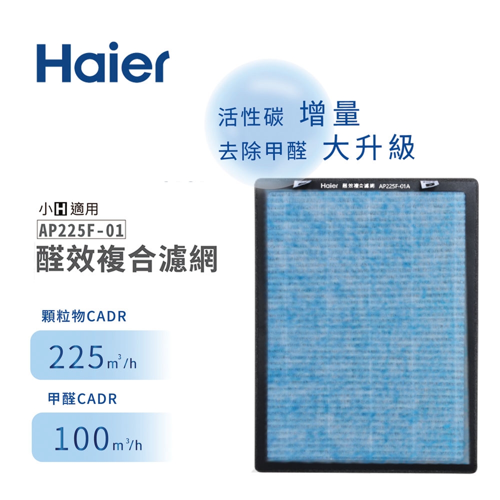 【Haier 海爾】小H空氣清淨機專用醛效複合濾網AP225F-01(AP225專用)