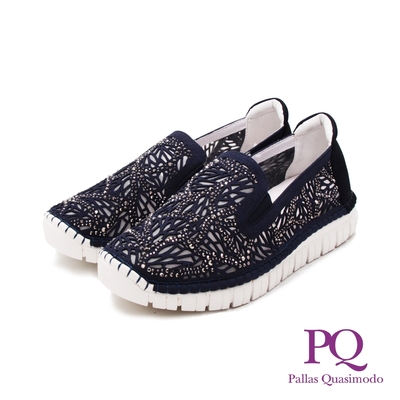 PQ(女)優雅亮鑽樂福鞋 女鞋-深藍(另有膚金)