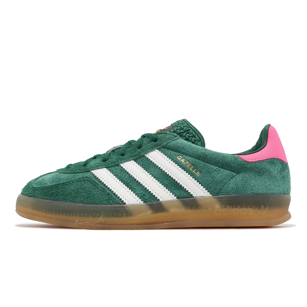 adidas 休閒鞋Gazelle Indoor W 女鞋綠粉紅復古膠底愛迪達IG5929