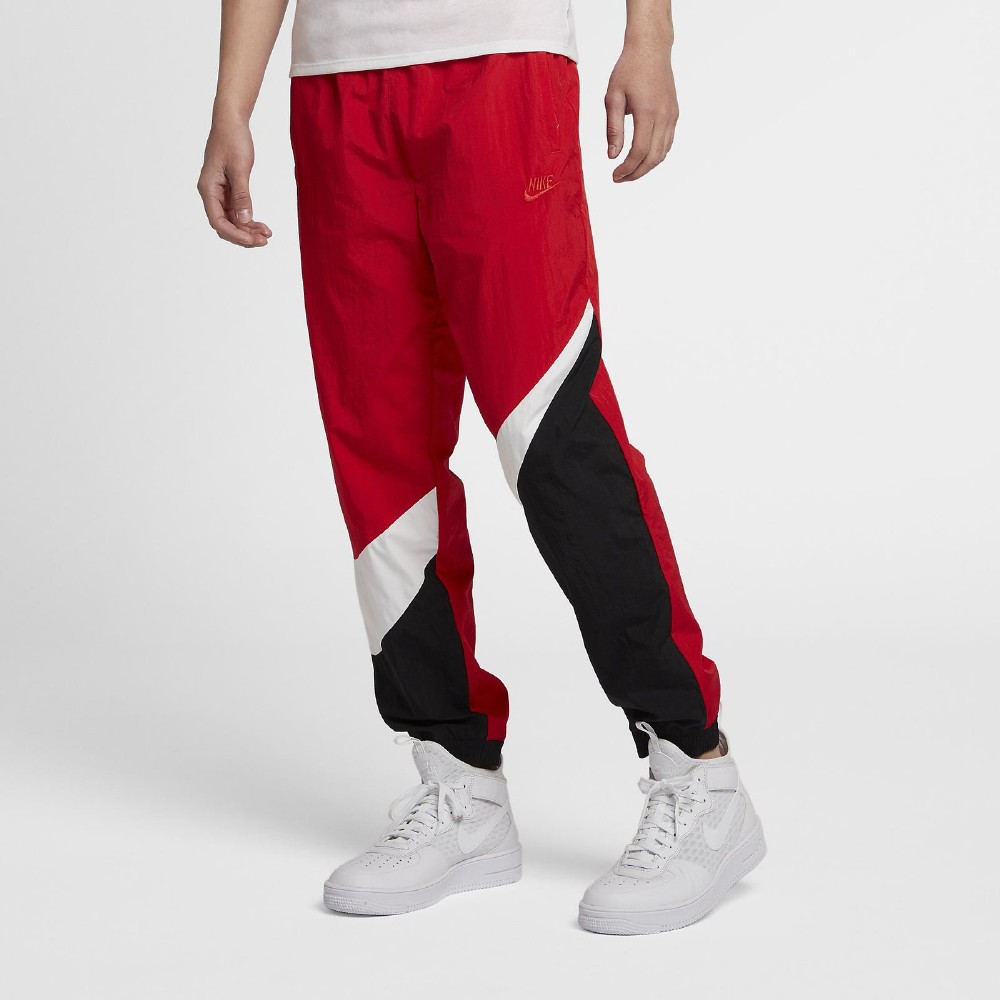 Nike 長褲 NSW Hbr Pant Stmt 男款 黑 紅 白 撞色 休閒 棉褲 褲子 AR9895-657