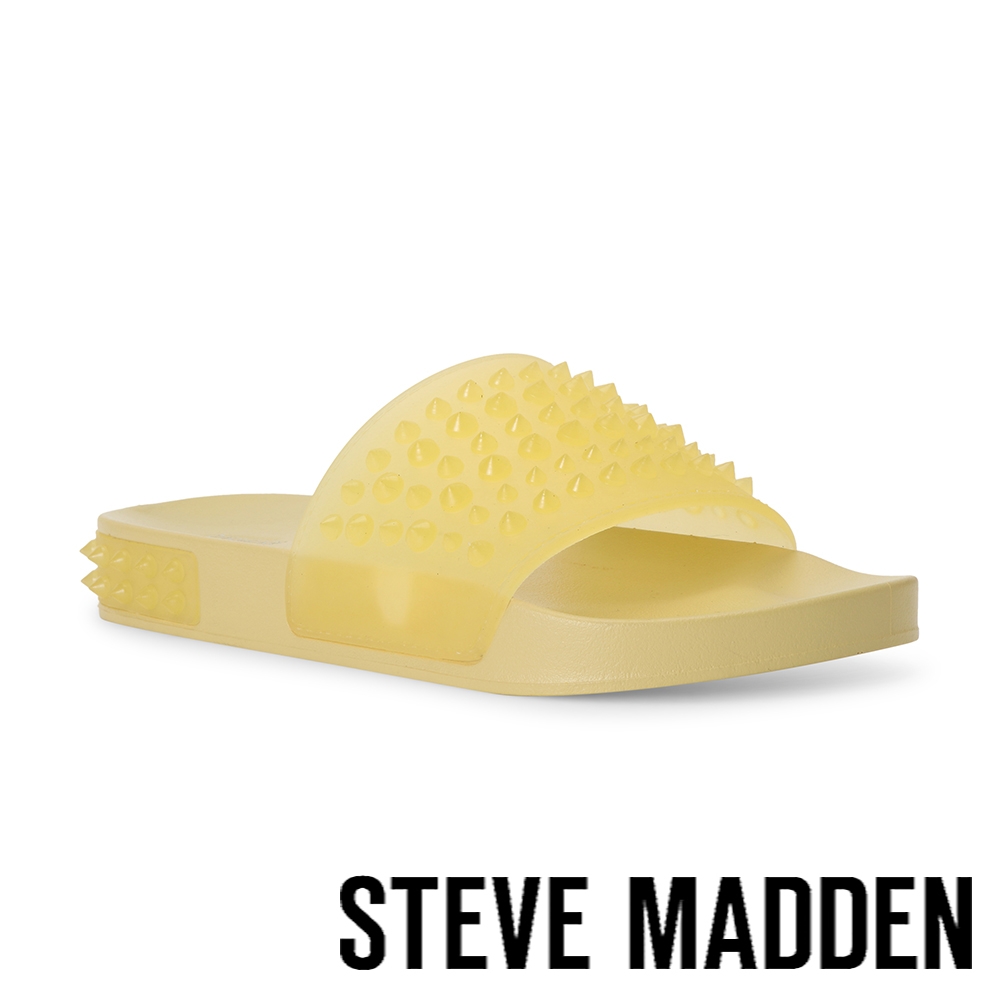 STEVE MADDEN-SORRENTO 鉚釘造型矽膠平底拖鞋-黃色