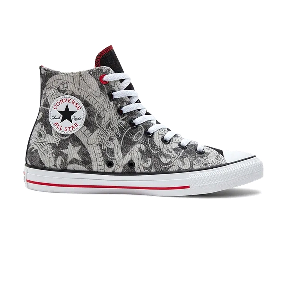 Converse CTAS HI BLACKREDWHITE 男女鞋 黑白色 龍年 龍紋 帆布鞋 休閒鞋 A08702C