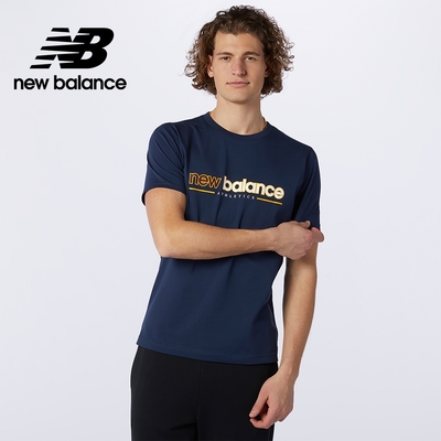 [New Balance]NB短袖上衣_男性_深藍色_AMT13500NGO