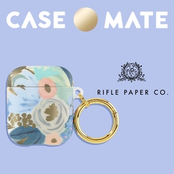 美國 Case●Mate AirPods 1-2代 抗菌保護套 (贈扣夾) - Rifle Paper Co.聯名款 - 路易莎