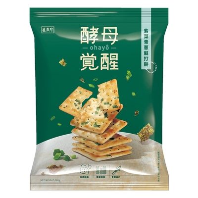 盛香珍 酵母覺醒-紫菜青蔥蘇打餅280g/包