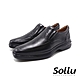 Sollu 巴西專櫃 真皮小方頭輕盈舒適記憶墊皮鞋-黑 product thumbnail 2