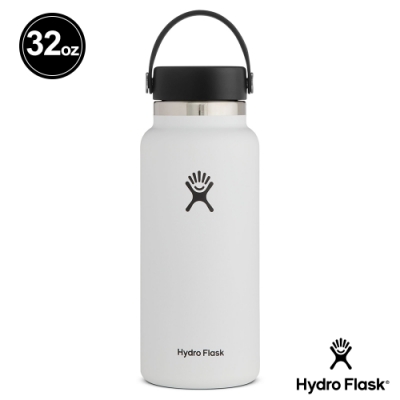 美國Hydro Flask 真空保冷/熱 寬口鋼瓶 946ml 經典白
