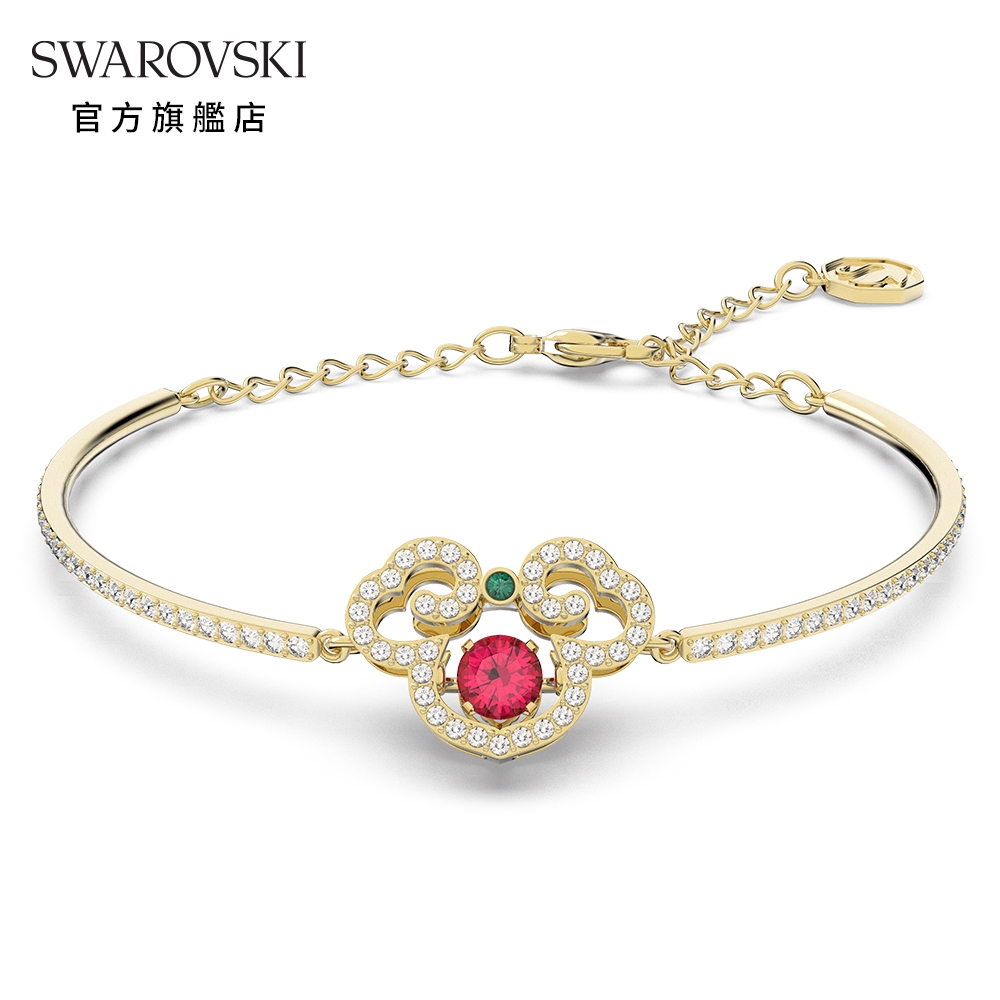 SWAROVSKI 施華洛世奇 Gratia 手鐲, 紅色, 鍍金色色調