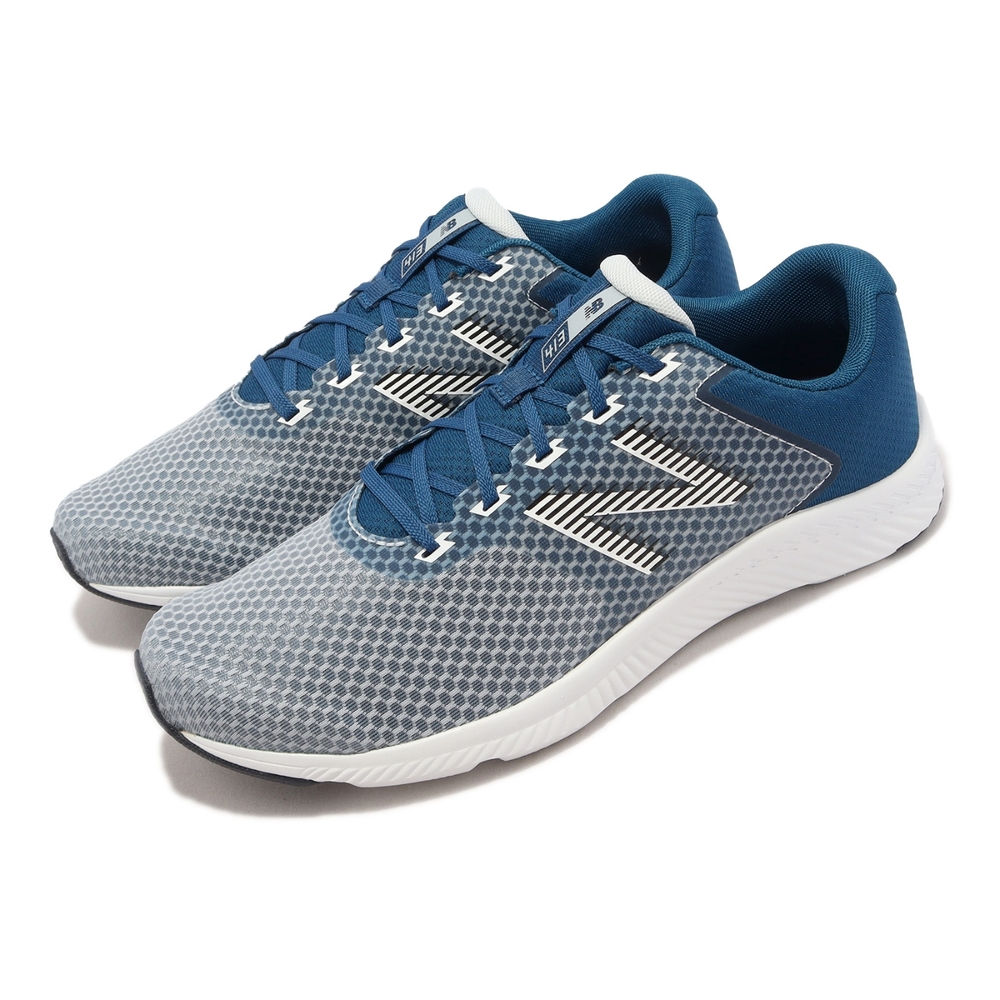 New Balance 慢跑鞋 413 4E 男鞋 超寬楦 灰 藍 網布 透氣 路跑 運動鞋 NB 紐巴倫 M413RG1 4E