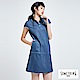 SOMETHING 休閒長版POLO衫-女-中古藍 product thumbnail 1